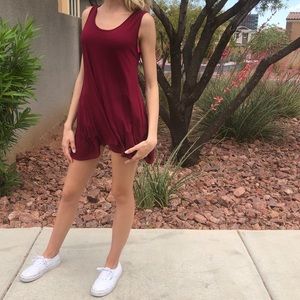 Maroon Sleeveless Flowy Tunic